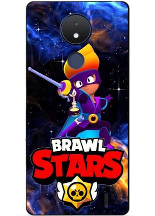 Силіконовий бампер чохол для nokia c21 з героим космічний бравл амбер