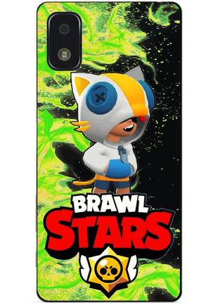 Силіконовий бампер чохол для zte blade l210 з героєм бравл леон кіт