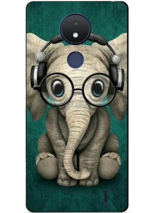 Силиконовый чехол бампер для nokia c21 с рисунком слоник