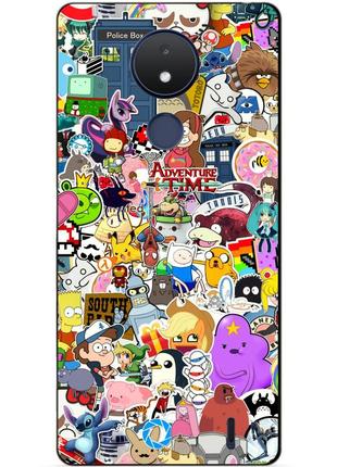 Силіконовий чохол бампер для nokia c21 з малюнком стикери гравіті фолз футурама маріо