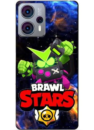 Силиконовый чехол бампер для motorola moto g13 с героем космический бравл вирус бит