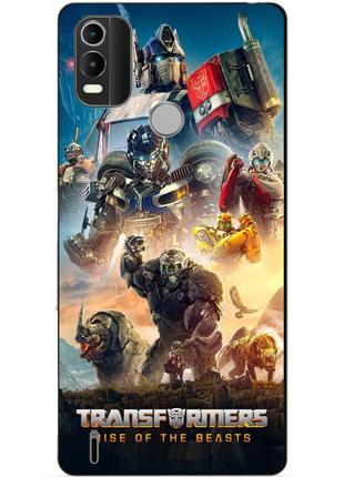 Силиконовый чехол бампер для nokia c21 plus с картинкой звероботы трансформеры transformers