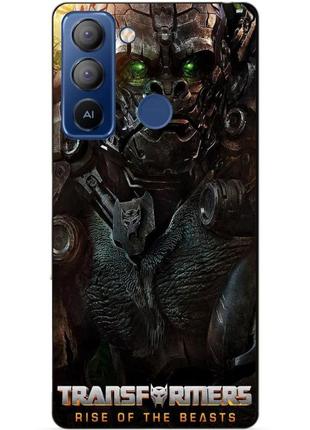 Силиконовый чехол бампер для tecno pop 5 lte с рисунком оптимус праймал звероботы трансформеры transformers