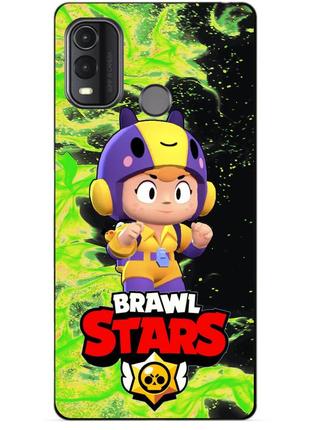 Силиконовый чехол бампер для nokia g11 plus с героем бравл беа снайпер