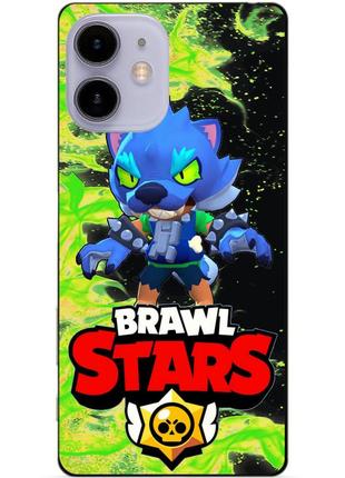 Силиконовый чехол бампер для iphone 11 с героем бравл леон оборотень