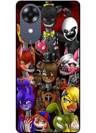 Силиконовый бампер чехол для oppo a17k с рисунком freddy аниматроники фредди