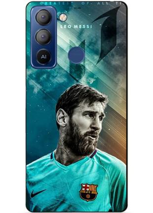 Силиконовый чехол бампер для tecno pop 5 pro с рисунком leo messi месси