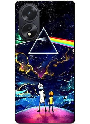 Силиконовый чехол бампер для oppo a38 с рисунком рик и морти rick and morty