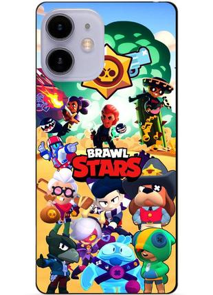 Силиконовый чехол бампер для iphone 11 с картинкой бравл силовая лига нокаут леон ворон