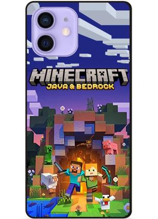 Силіконовий чохол бампер для iphone 12 mini з картинкою майнкрафт minecraft