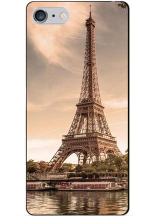 Силиконовый чехол бампер для iphone 6 plus с рисунком эйфелева башня франция париж