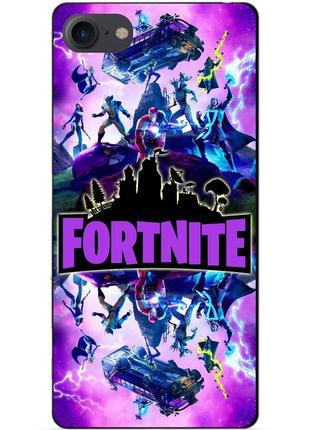 Силиконовый чехол бампер для iphone 8 с рисунком fortnite marvel фортнайт марвел