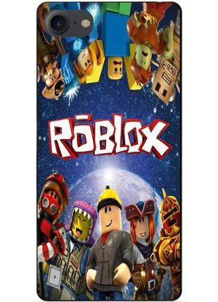 Силиконовый чехол бампер для iphone 7 с рисунком роблокс  roblox