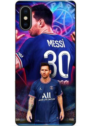 Силиконовый чехол бампер для iphone xs с рисунком месси псж messi