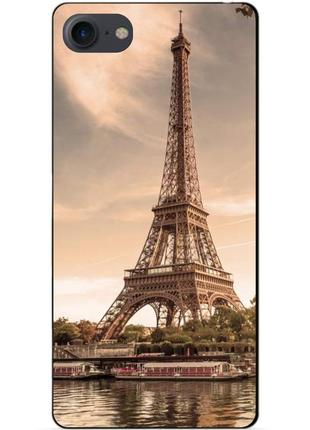 Силиконовый чехол бампер для iphone 7 с рисунком эйфелева башня франция париж