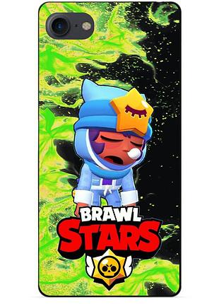 Силіконовий бампер чохол для iphone se 2 2020 з героєм бравл сонний сенді