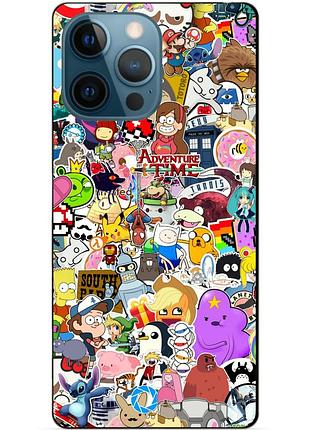 Силіконовий чохол бампер для iphone 13 pro з малюнком стикери гравіті фолз футурама маріо