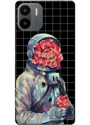 Силиконовый чехол бампер для xiaomi redmi a2 / a1 с рисунком скафандр цветы