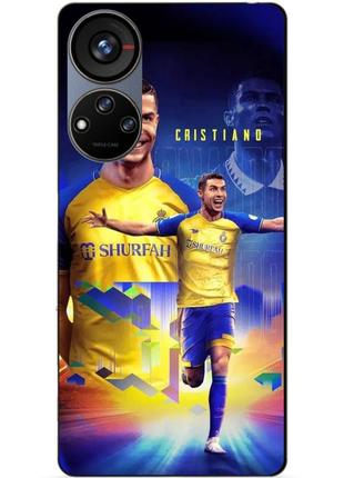 Силиконовый чехол бампер для zte blade v40s с рисунком роналдо аль наср ronaldo