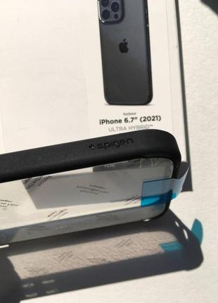 Чохол оригінальний протиударний spigen ultra hybrid acs03205 для iphone 13 pro max (6.7") matte black4 фото