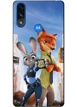 Силиконовый чехол бампер для motorola moto e7 power с рисунком джуди зверополис zootopia