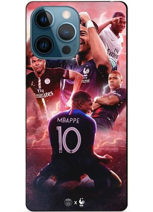 Силиконовый бампер чехол для iphone 13 pro max с рисунком килиан мбаппе mbappe
