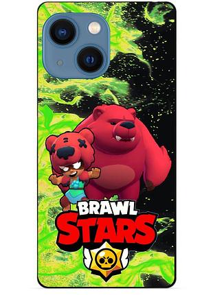 Силіконовий бампер чохол для iphone 13 з героєм бравл нитка ведмедик