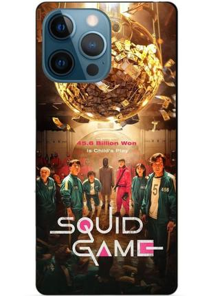 Силиконовый чехол бампер для iphone 13 pro max с картинкой игра в кальмара