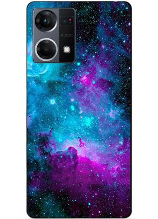 Силиконовый чехол бампер для oppo reno 7 с рисунком галактика космос