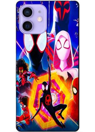 Силиконовый чехол бампер для iphone 12 с картинкой spider man человек паук