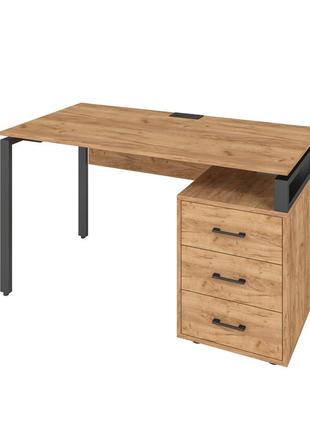 Офісний письмовий стіл loft details lm135b дуб крафт золотий з царгою