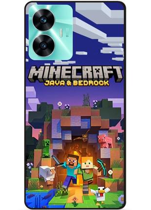 Силиконовый чехол бампер для realme c55 с картинкой майнкрафт minecraft
