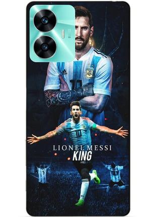 Силиконовый чехол бампер для realme c55 с рисунком messi аргентина месси
