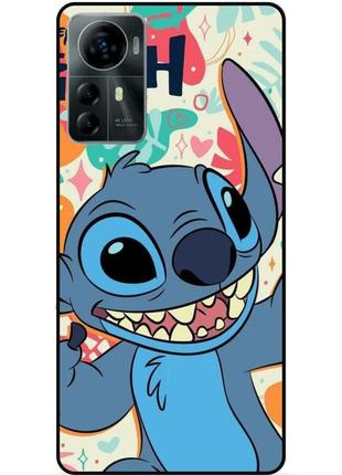 Силиконовый бампер чехол для zte blade a72s с рисунком stitch стич