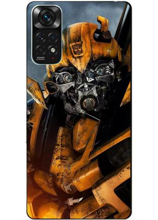 Силиконовый чехол бампер для xiaomi redmi note 11s / note 11 с рисунком бамблби bumblebee трансформеры