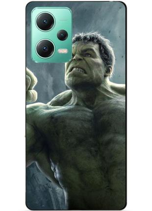 Силиконовый чехол бампер для xiaomi redmi note 12 5g с рисунком халк marvel hulk