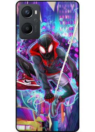 Силиконовый чехол бампер для oppo a96 с картинкой spider man человек паук