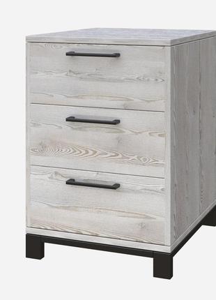 Тумба стационарная в офис loft details v-450-3-1b сосна лофт белая