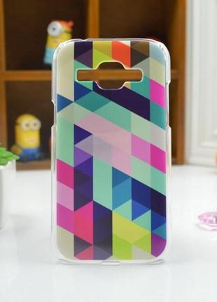 Силиконовый чехол бампер с рисунком для samsung galaxy core prime g360/g361 ромбы