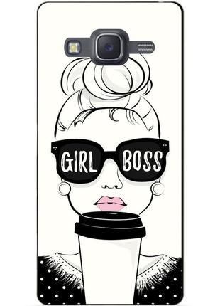 Бампер силиконовый чехол для samsung j7 galaxy j700 с рисунком girl boss