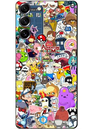 Силіконовий чохол бампер для samsung s23 plus з малюнком стикери гравіті фолз футурама маріо