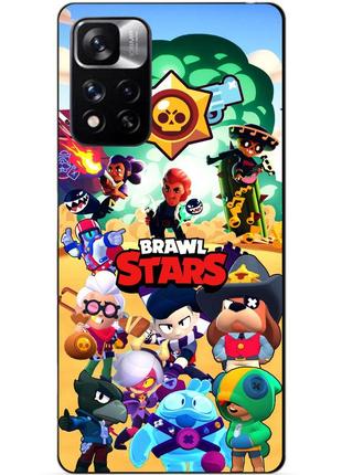 Силиконовый чехол бампер для xiaomi redmi note 11 pro plus 5g с картинкой бравл силовая лига нокаут леон ворон