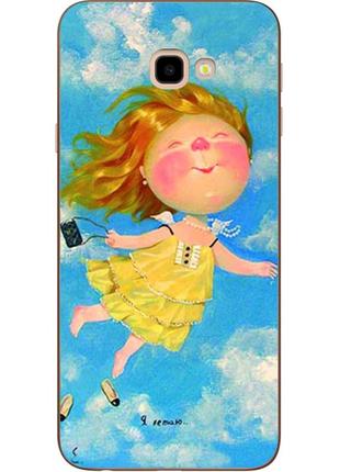 Силиконовый бампер для samsung j4 plus galaxy j415 с рисунком я летаю