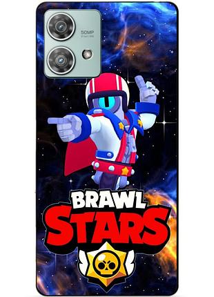 Силиконовый чехол бампер для motorola edge 40 neo с героем космический бравл стью