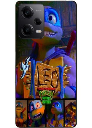 Силиконовый чехол бампер для xiaomi redmi note 12 pro 5g с рисунком лео leo черепашки ниндзя
