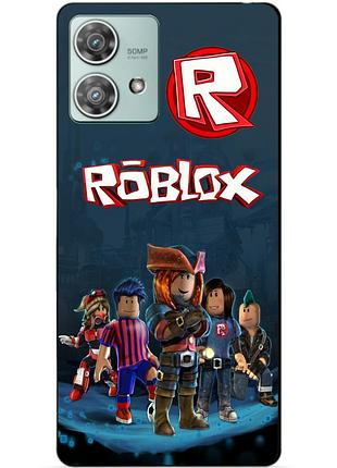Силиконовый чехол бампер для motorola edge 40 neo с рисунком roblox роблокс