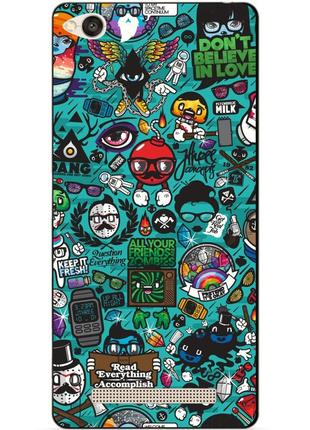 Бампер силиконовый чехол для xiaomi redmi 4a с рисунком стикеры
