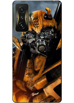 Силиконовый чехол бампер для xiaomi poco f4 gt с рисунком бамблби bumblebee трансформеры