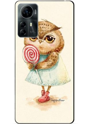 Силіконовий чохол бампер для zte blade a72s з малюнком совонька