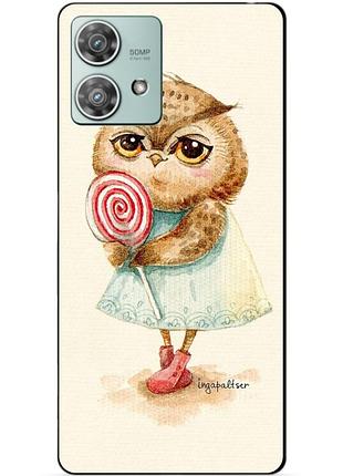 Силіконовий чохол бампер для motorola edge 40 neo з малюнком совонька